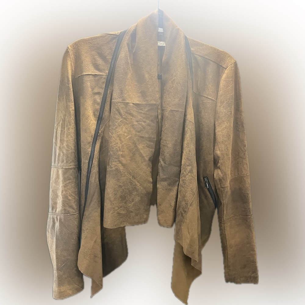 Dex Women's Brown Faux Leather Jacket